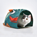 Kitty Tube weiche faltbare Haustierspielzeug Dinosaurier -Tunnel